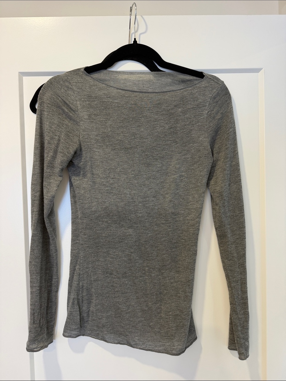 intimissimi Gray Long-Sleeve Scoop Neck Top
